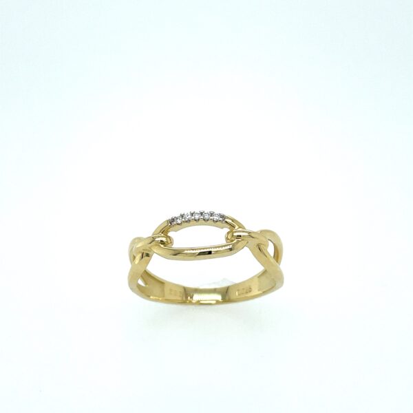 14kt guld ring m. 0.025 ct w/si