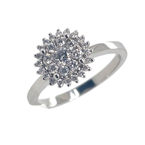 14k hvidguld ring m. 0,34 ct w/si