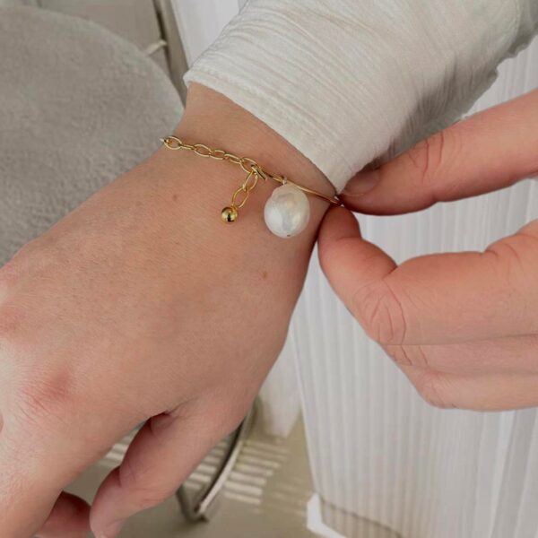Heiring Bangle with chain ( Kan også fås i rhodineret sølv ) - Image 3