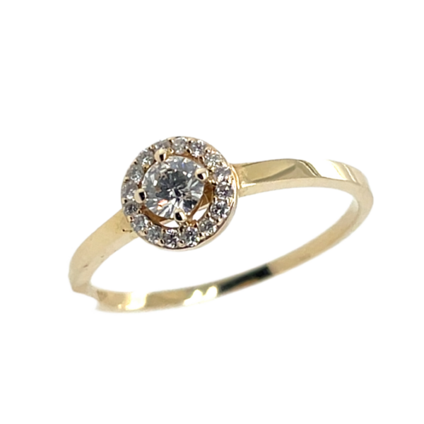 14K Guldring med 0,27ct Diamanter