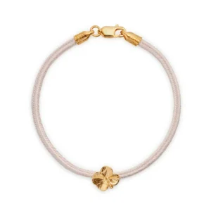 Flora Danica, armbånd, firkløver, sølv forgyldt