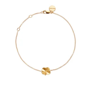 Flora Danica, armbånd, firkløver, sølv forgyldt,