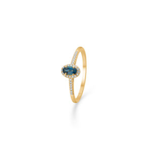 Mads Z Madeleine ring - 14 kt guld m. london blue topas og 0,08 ct w/si