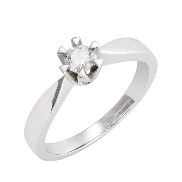 14 kt hvidguld solitaire ring