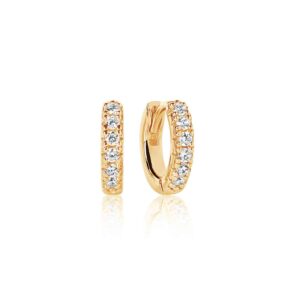 Sif Jakobs - ELLERA PICCOLO øreringe forgyldtsølv MED HVIDE ZIRKONER