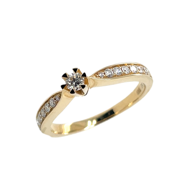 14 kt guld ring m. 0,29 ct w/si