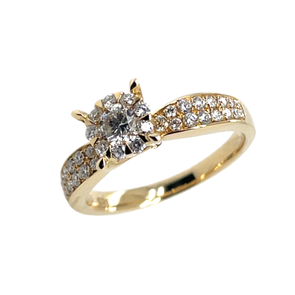 14 kt guld ring m. 0,65 ct w/si