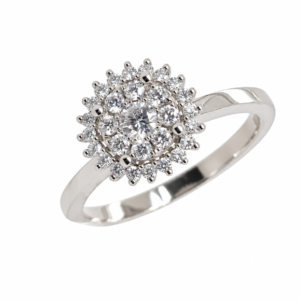 14k hvidguld ring m. 0,34 ct w/si