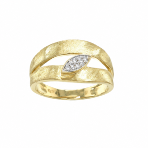 14 kt guld ring m. 0.04 ct w/si