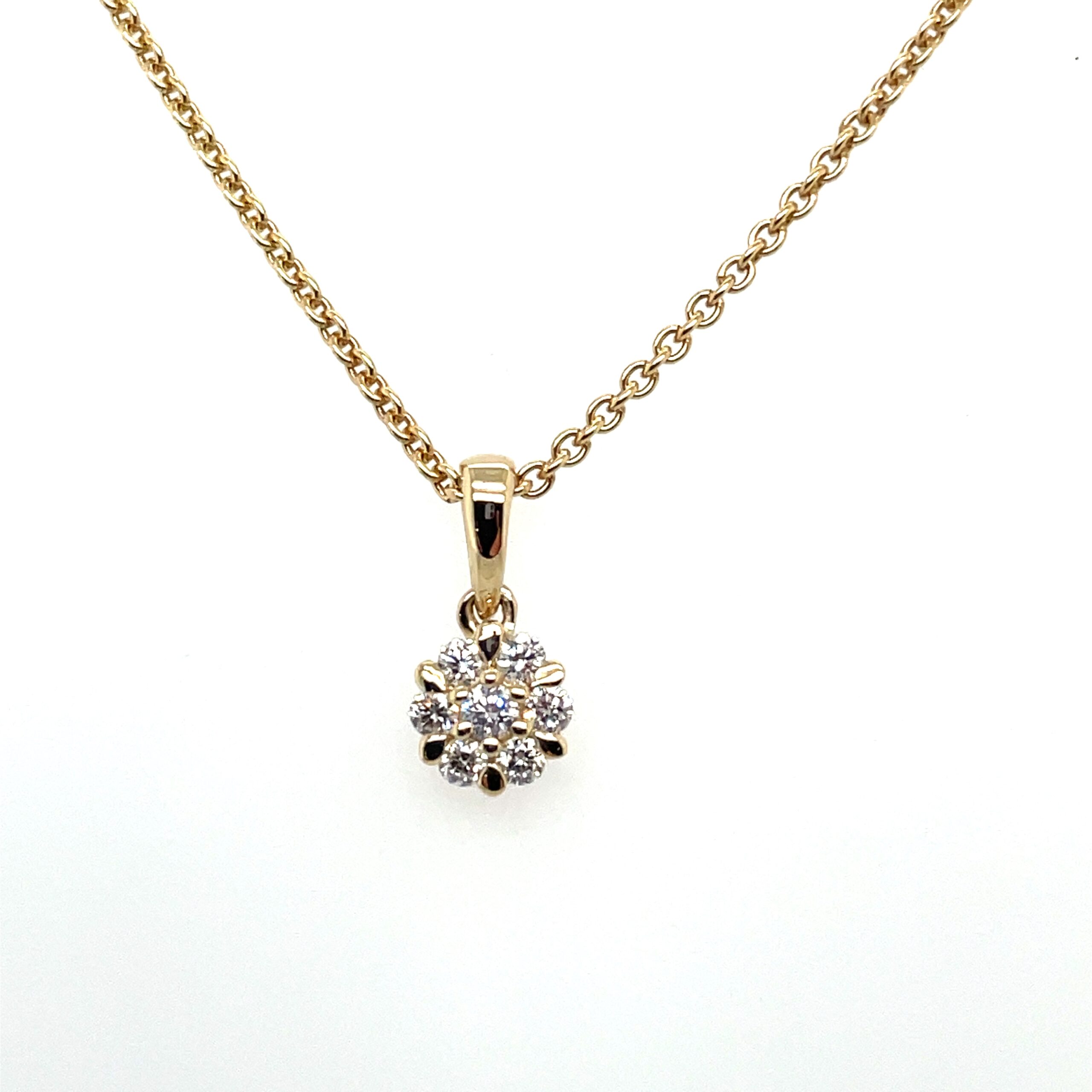 14kt guldvedhæng m. ialt 0,10ct w/si