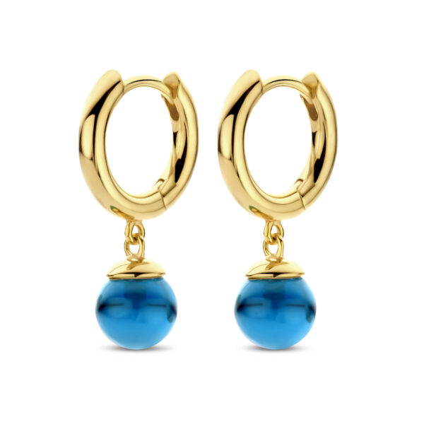 Spirit Icons FIGARO HOOP BLUE øreringe - forgyldt sølv