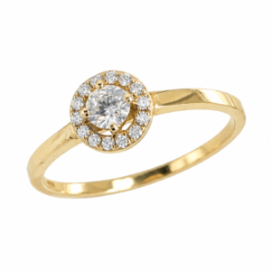 14K Guldring med 0,27ct Diamanter