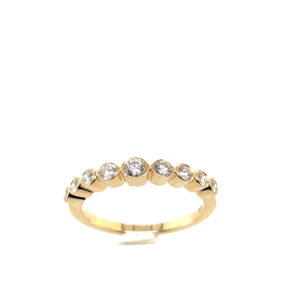 Guldring, diamantring, brilliant, 14K, rørfatning