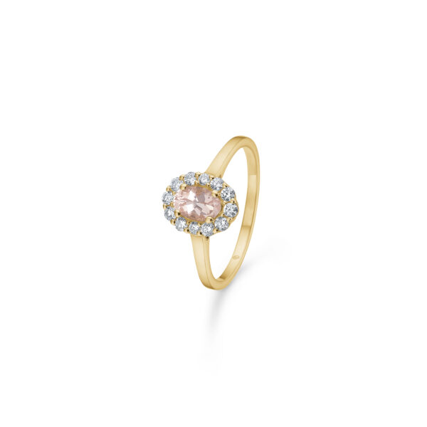 Mads Z Madison 14kt guldring med morganit og diamanter 0,25ct w/si