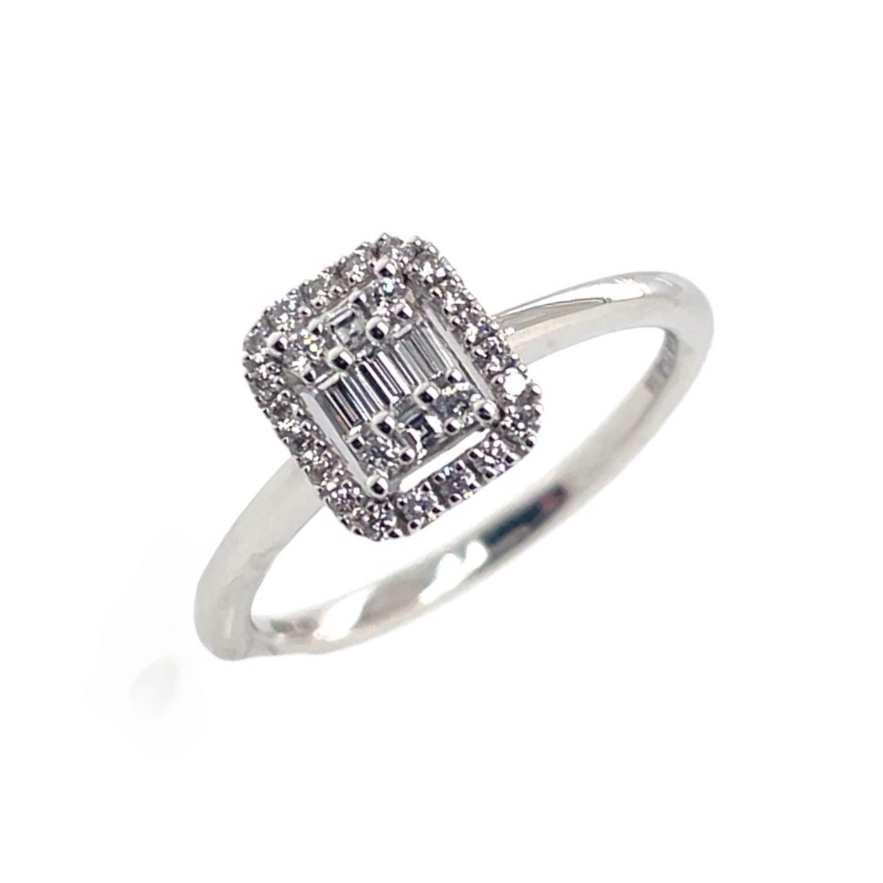 18kt guld ring med ialt 0,29ct tw/si