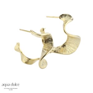 AQUA DULCE RHUMBA MEDIUM HOOP ØRERINGE - FORGYLDT SØLV