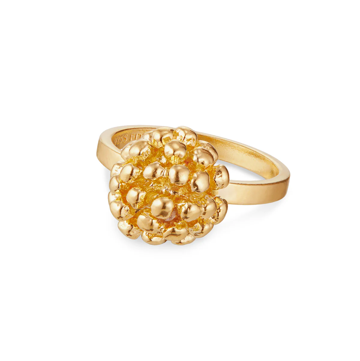 Flora Danica, fingerring, sølv forgyldt, Dild