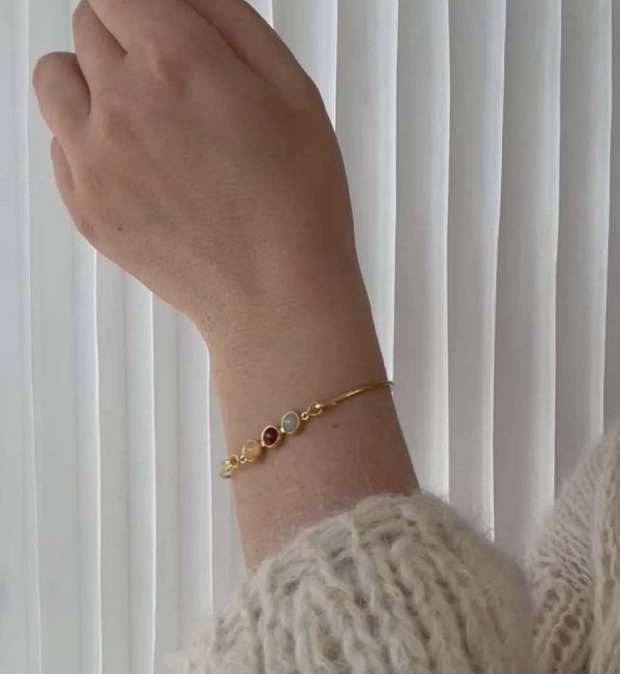 Heiring koule månesten og agat Multi topstykke 53-4-38fg-7 - Billede 2