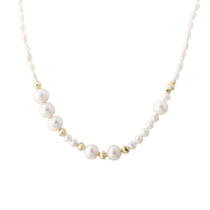 LINE PEARL NECKLACE GOLDEN