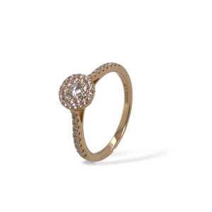 14K guldring med i alt 0,39ct w/si