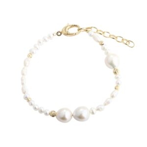 AQUA DULCE - LINE PEARL ARMBÅND FORGYLDT