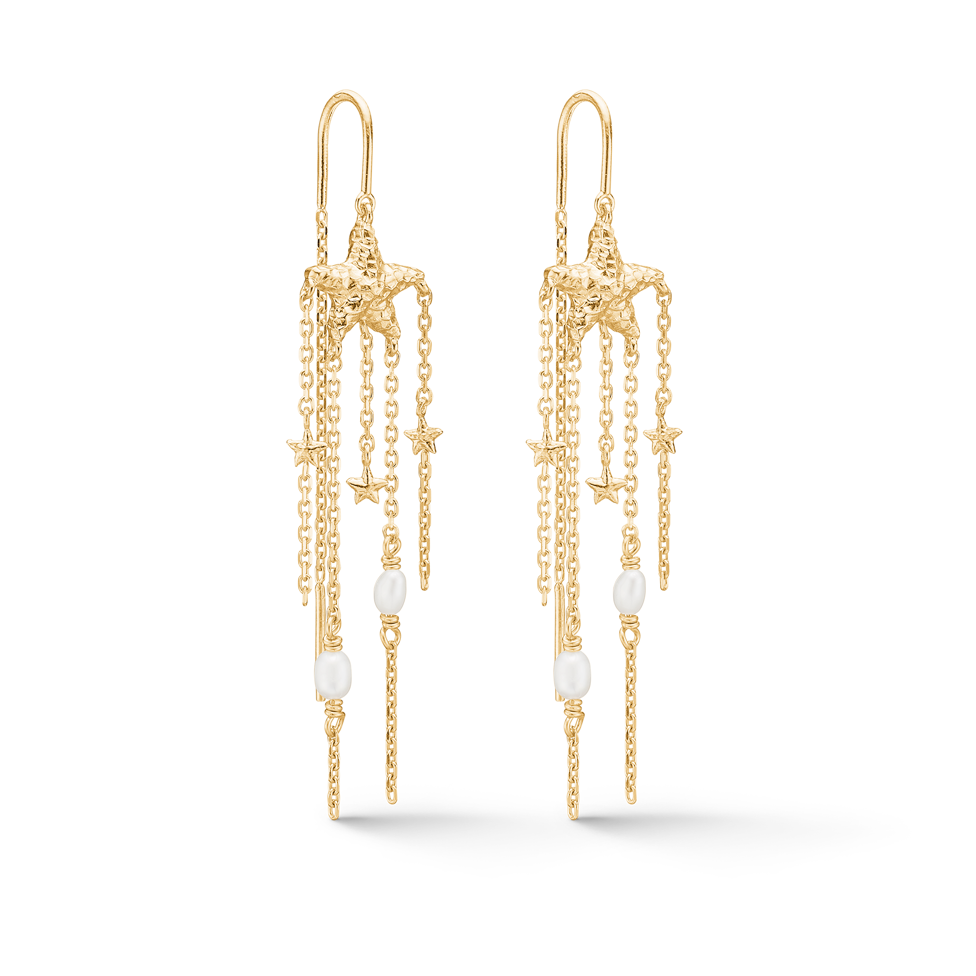 STUDIO Z - starfish lustre øreringe forgyldt sølv