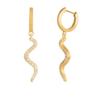 ByBiehl- wave sparkle hoop mini forgyldt sølv