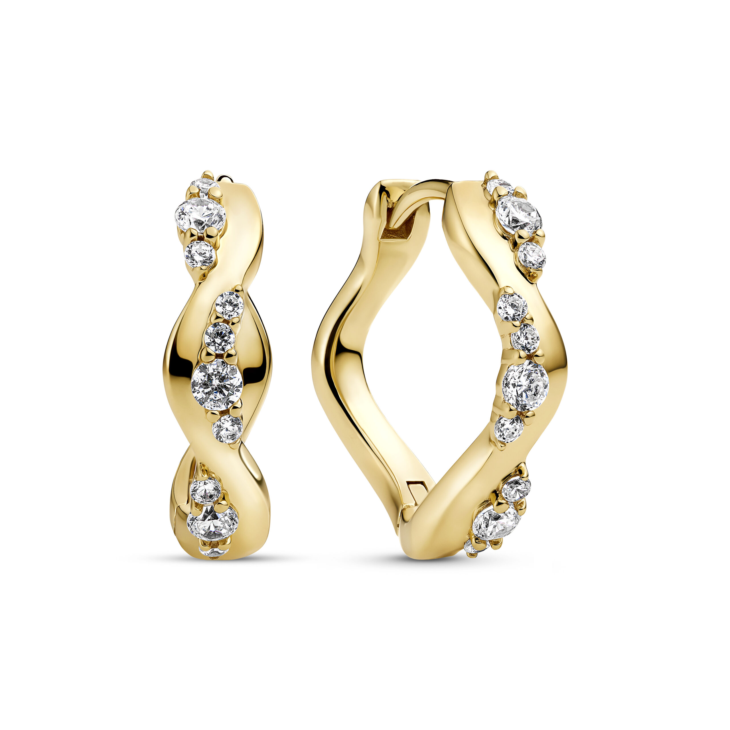 SIF JAKOBS ØRERINGE - ELLERA WAVES ALTRO CREOLO FORGYLDT SØLV