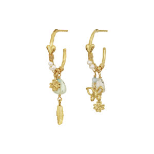 Maanesten Arden øreringe forgyldt sølv