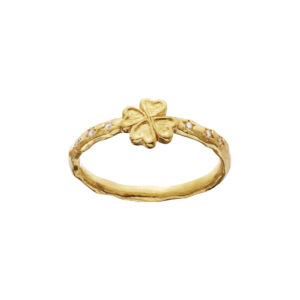 Maanesten clover ring forgyldt sølv