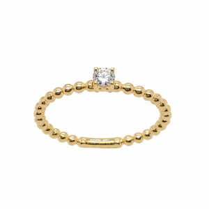 14 karat guld ring med 0,10 ct brillant
