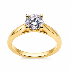 14kt guld ring gia med brillant slib