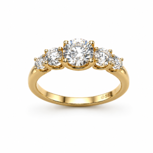 14kt diamantring gia certificeret