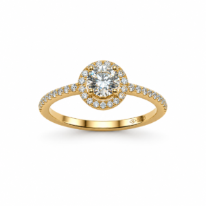 14kt diamantring gia certificeret
