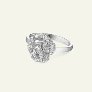 Flora Danica persille ring sølv