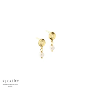 Aqua Dulce Line Pearl ørestikker forgyldt