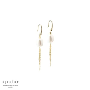 Aqua Dulce LUNELLA Big Pearl øreringe forgyldt