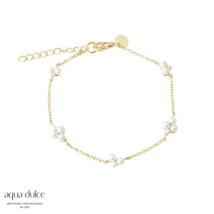 Aqua Dulce Luna cluster armbånd forgyldt