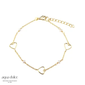 Aqua Dulce Alma Pearl armbånd forgyldt