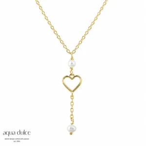 Aqua Dulce Alma Pearl halskæde forgyldt