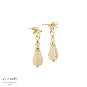 Aqua Dulce meadow rose øreringe forgyldt