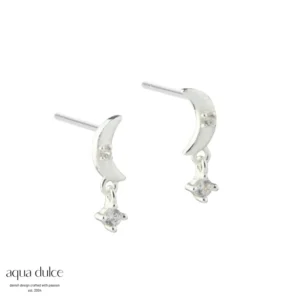 Aqua Dulce dreamlit mooncharm øreringe sølv
