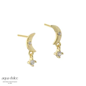 Aqua Dulce dreamlit mooncharm øreringe forgyldt