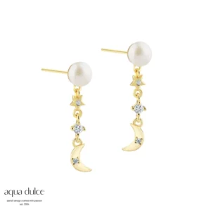 Aqua Dulce dreamlit Pearl charm øreringe forgyldt