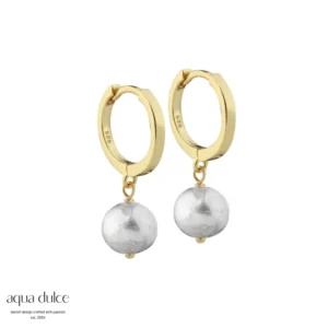 Aqua Dulce whisper Pearl hoop forgyldt