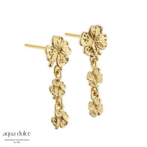 Aqua Dulce Clover Long øreringe forgyldt