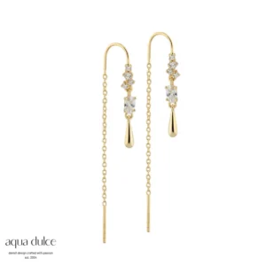 Aqua Dulce Blush drop clear øreringe forgyldt