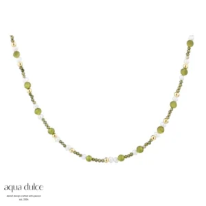 Aqua Dulce AYA olive halskæde forgyldt