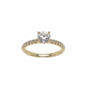 14kt guld ring med 1.24 ct lab-grown diamanter