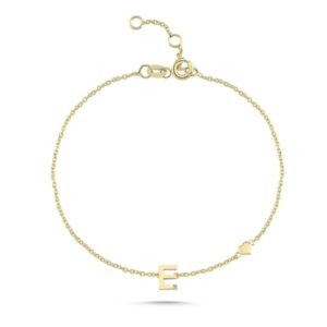 14kt guld bogstav armbånd med 0.005 w/si - e